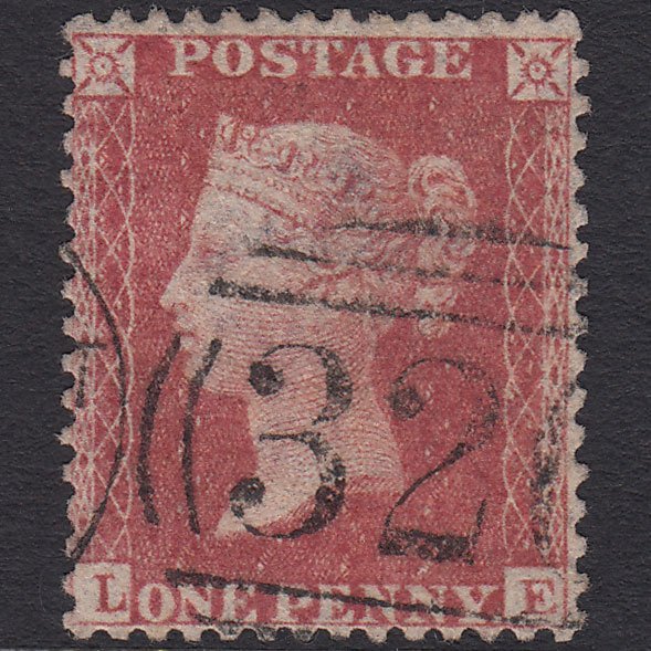 GB QV 1857 1d Rose-red (Plate 57) SG40-C10(1) LE FU Gosport 320
