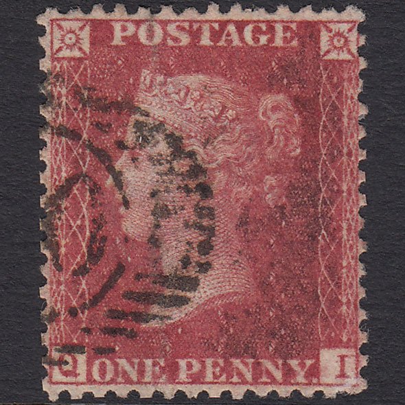 GB QV 1857 1d Rose-red (Plate 55) SG40-C10(1) QI GU London D&S Cancel