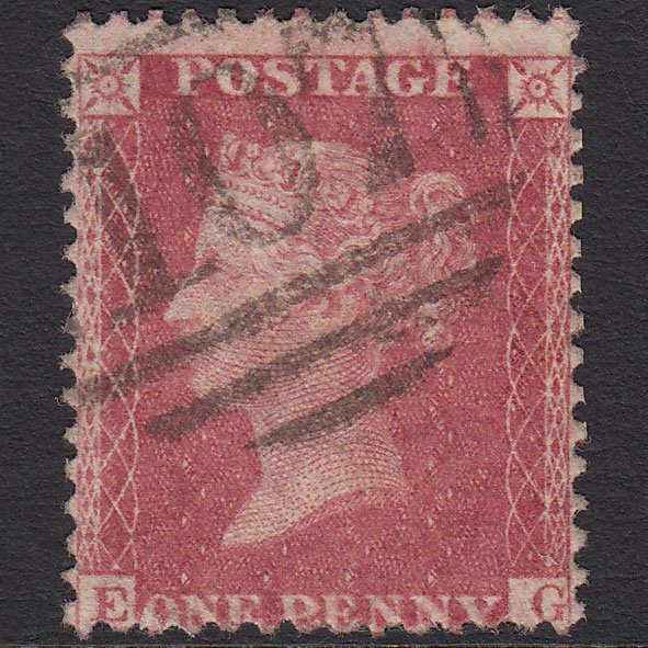 GB QV 1857 1d Rose-red (Plate 67) SG40-C10(1) EG FU Bradford 107 Misperf