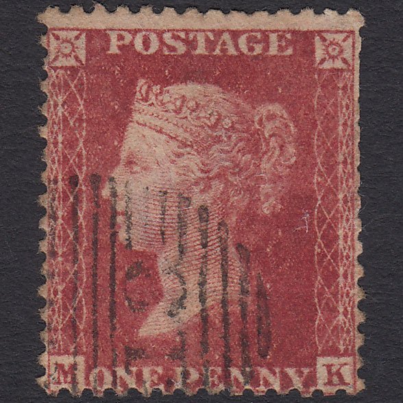 GB QV 1857 1d Rose-red (Plate 49) SG40-C10(1) MK GU London D&S Cancel