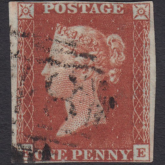 GB QV 1841 1d Red-brown (Plate 57) SG8-B1(1) KE GU 4 Margins