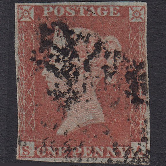 GB QV 1841 1d Red-brown (Plate 167) SG8-B2(1) SA GU 4 Margins