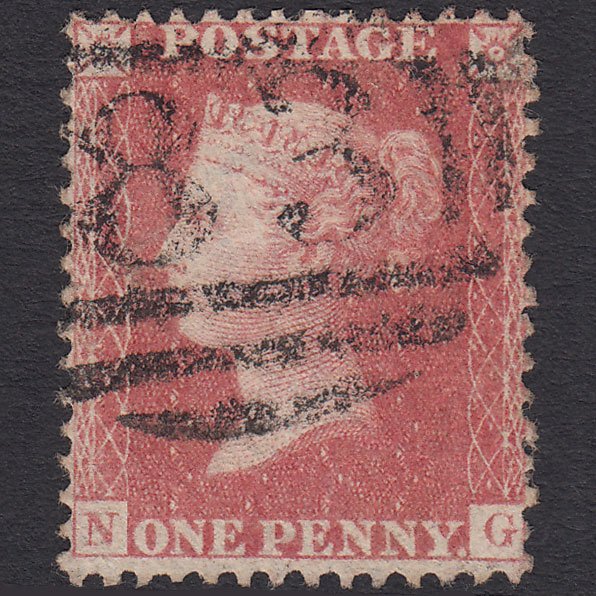 GB QV 1857 1d Pale Rose (Plate 42) SG39-C10(3) NG VFU Bishop's Stortford 83