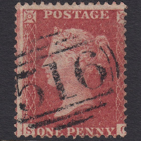 GB QV 1857 1d Rose-red (Plate 56) SG40-C10(1) SG FU Marlborough 516 Misperf