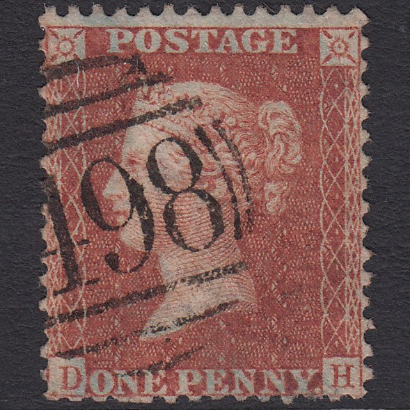 GB QV 1856 1d Red-brown (Plate 46) SG29-C8(1) DH FU Manchester 498 Spoon