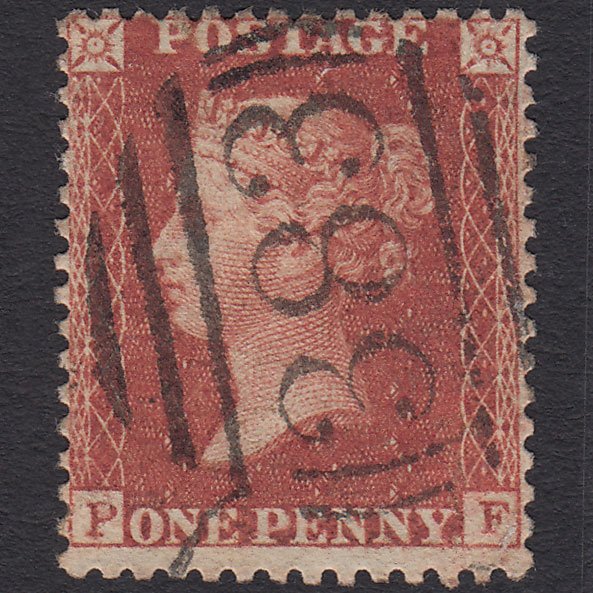 GB QV 1856 1d Red-brown (Plate 45) SG29-C8(1) PF FU Hull 383 Spoon
