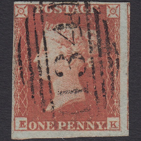 GB QV 1841 1d Red-brown (Plate 96) SG8-B1(1) EK FU 4 Margins Bristol 134