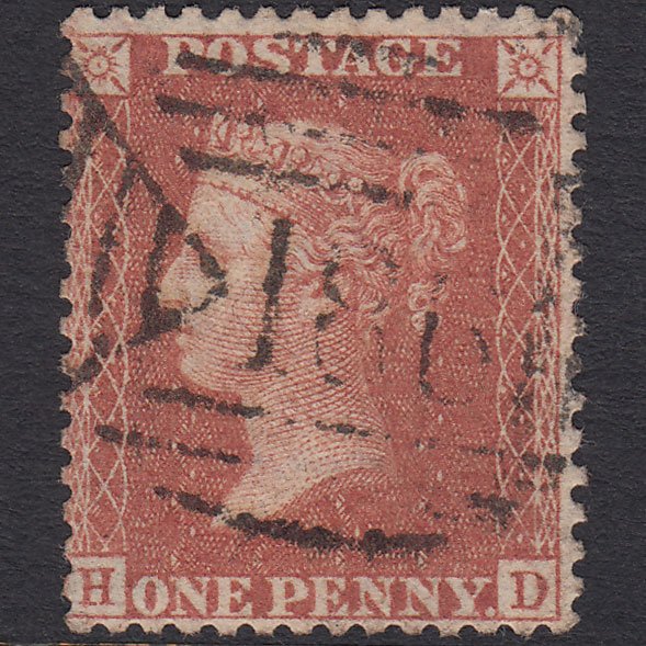GB QV 1856 1d Red-brown (Plate 37) SG29-C8(1) HD FU Dublin 186 Irish Spoon