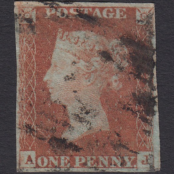 GB QV 1841 1d Red-brown (Plate 43) SG8-B1(1) AJ GU Missing Imprimatur 4M