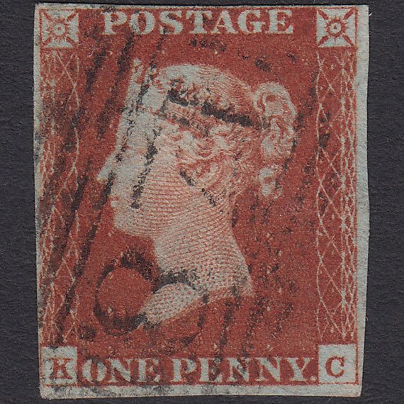 GB QV 1841 1d (Plate 66) SG10-B1(4) KC FU 4M Weston-super-mare 871