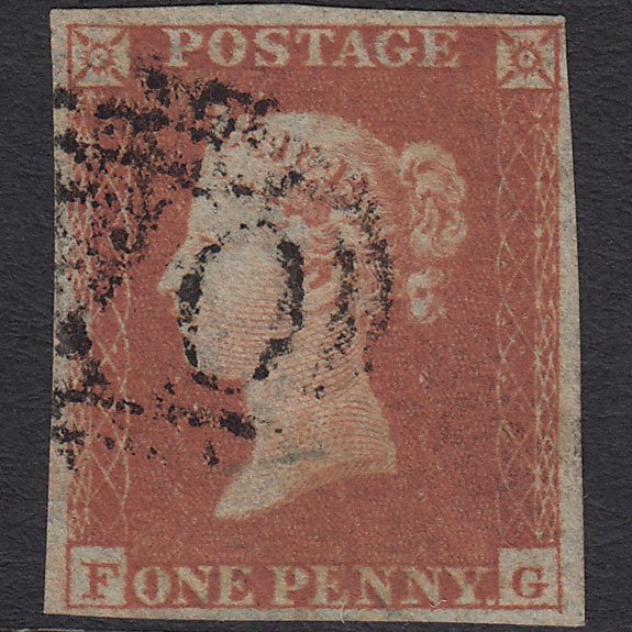 GB QV 1841 1d Red-brown (Plate 161) SG8-B2(1) FG GU 4 Margins