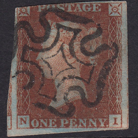 GB QV 1841 1d Deep Red-brown (Plate 18) SG10-B1(4) NI FU 3 Margins MX