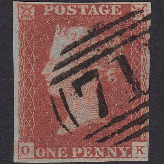 GB QV 1841 1d Red-brown (Plate 70) SG8-B1(1) OK VFU 4 Margins Wem 711