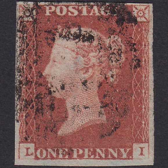 GB QV 1841 1d Red-brown (Plate 81) SG8-B1(1) LI FU 4 Margins Malformed L