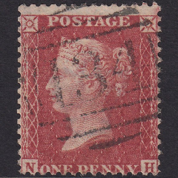 GB QV 1857 1d Rose-red (Plate 27) SG40-C10(1) NH GU Bristol 134 Misperf