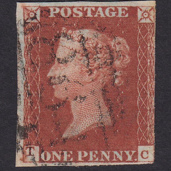 GB QV 1841 1d Deep Red-Brown Plate 64 SG10-B1(4) TC GU 3 Margins