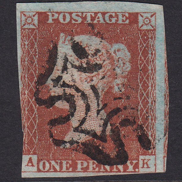 GB QV 1841 1d Red-Brown Plate 34 SG8-B1(1) Constant Variety AK GU MX