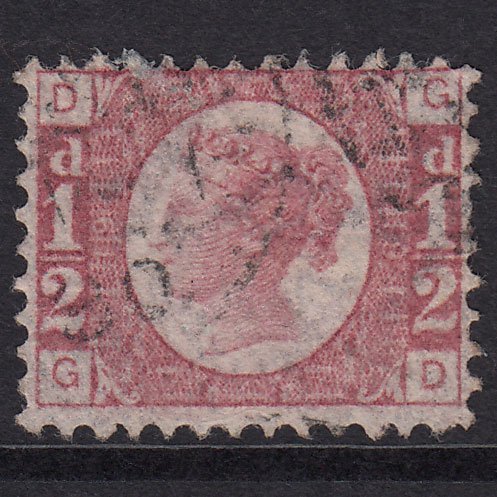 GB QV 1870 1/2d Rose Plate 19 SG49-G4 GD VFU Light Cancel