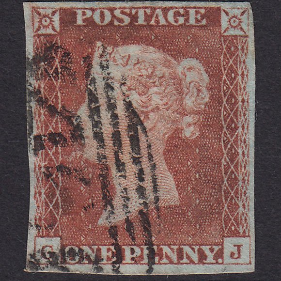 GB QV 1841 1d Plate 67 SG8-B1(1) GJ GU Missing Imprimatur 4 Margins
