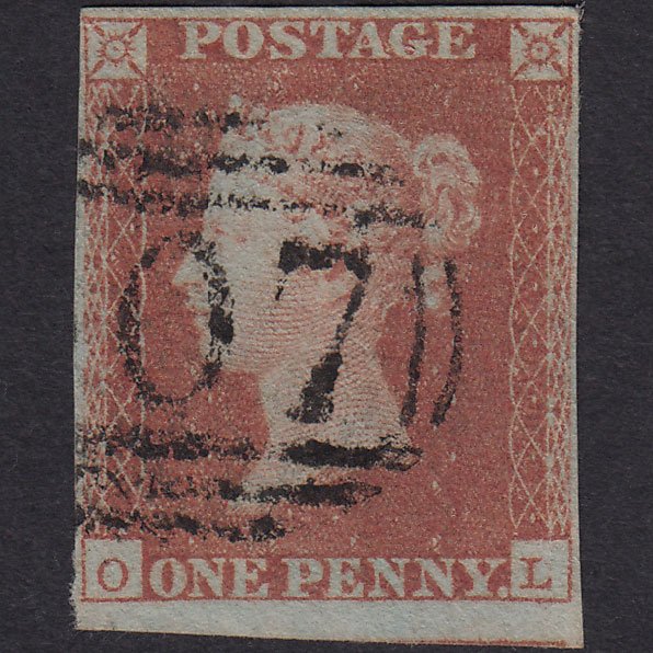 GB QV 1841 1d Red-Brown Plate 101 SG8-B1(1) OL FU 4 Margins