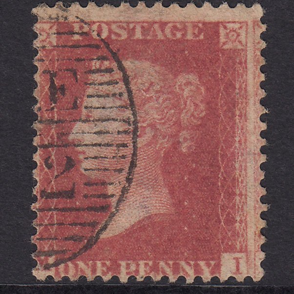 GB QV 1857 1d Plate 49 SG40-C10(1) MI FU London D&S Cancel Misperf