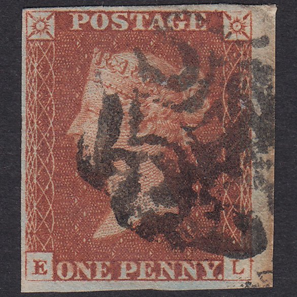 GB QV 1841 1d Red-Brown Plate 27 SG8-B1(1) Constant Variety EL FU 4M MX