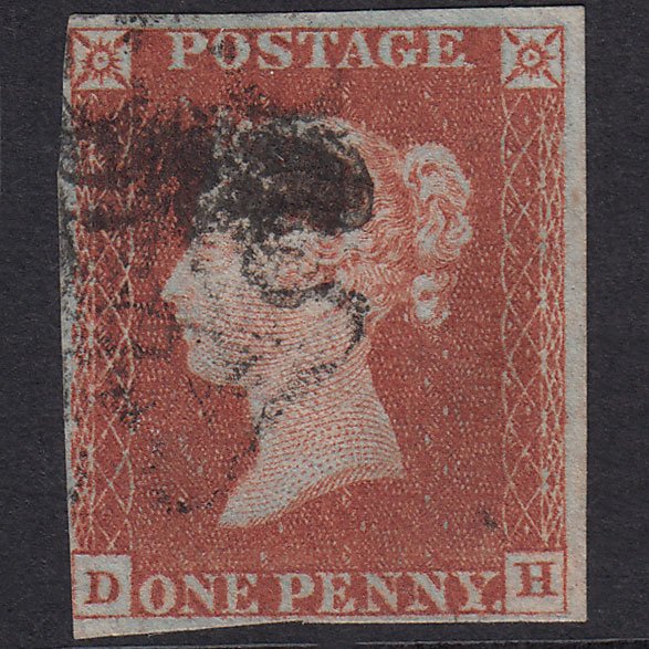 GB QV 1841 1d Red-Brown Plate 33 SG8-B1(1) DH GU Nr 4 Margins MX