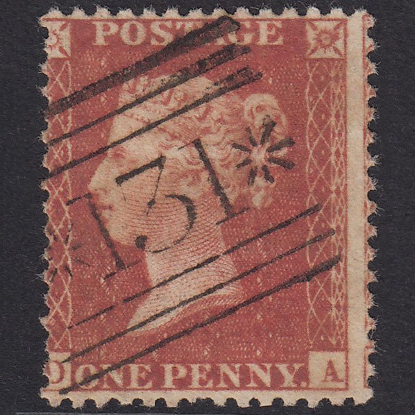 GB QV 1857 1d Plate 62 SG40-C10(1) DA FU Edinburgh 131 Unlisted Marks