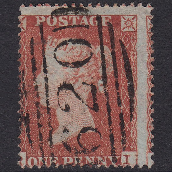 GB QV 1854 1d Plate 202 SG17-C1(1) RI FU Plymouth 620 Large Misperf