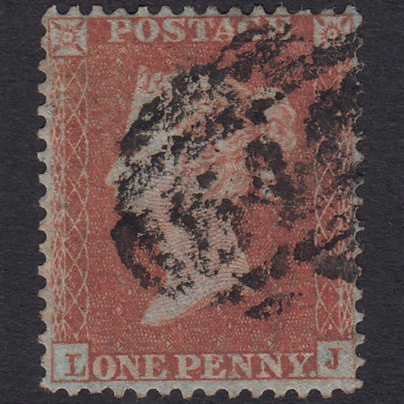 GB QV 1855 1d Red-Brown Plate 202 SG22-C2(1) LJ GU Well Centred