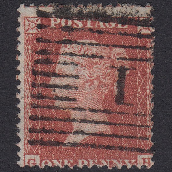 GB QV 1855 1d Plate 7 SGC6(1) GH FU Missing Imprimatur Aberdeen 1
