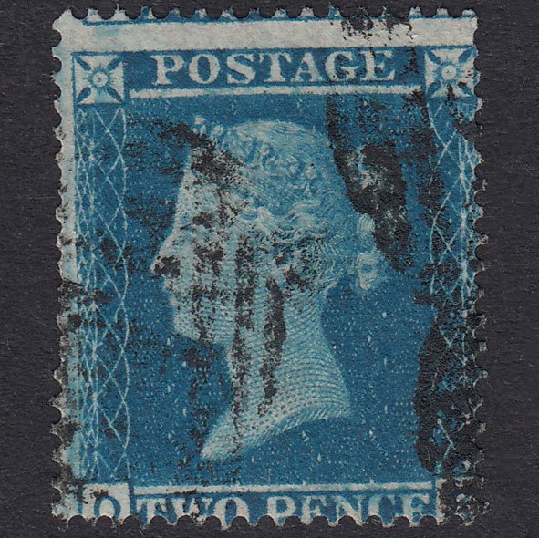GB QV 1854 2d Blue Plate 5 SG20A-F4 DK GU