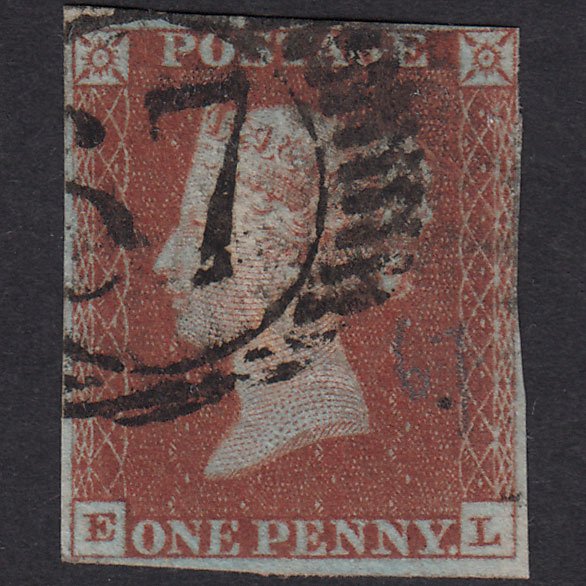 GB QV 1841 1d Plate 45 SG8-B1(1) Constant Variety EL GU London D&S 67