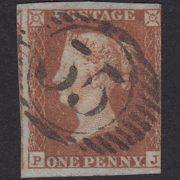 GB QV 1841 1d Red-Brown Plate 91 SG8-B1(1) PJ FU 3 Margins London D&S 55