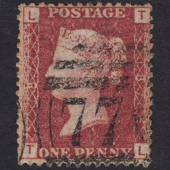 GB QV 1864 1d Lake-Red Plate 187 SG44-G1(2) TL GU
