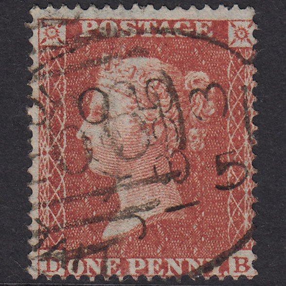 GB QV 1855 1d Red-Brown Plate 1 SG21-C4(1) DB FU Liverpool 466 Spoon