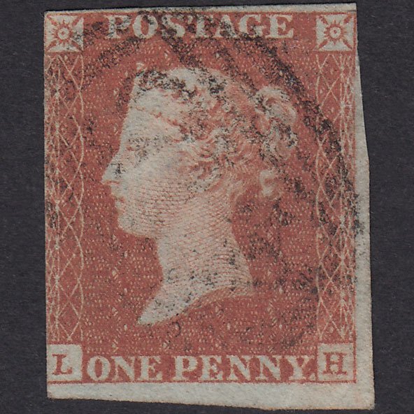 GB QV 1841 1d Red-Brown Plate 94 SG8-B1(1) LH GU 3 Margins
