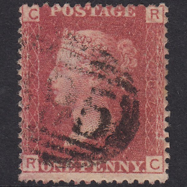 GB QV 1864 1d Lake-Red Plate 87 SG44-G1(2) RC GU