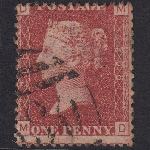 GB QV 1864 1d Lake-Red Plate 208 SG44-G1(2) MD GU