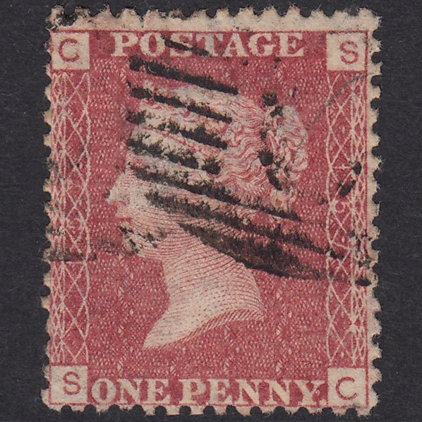 GB QV 1864 1d Lake-Red Plate 157 SG44-G1(2) SC GU Micro Tear