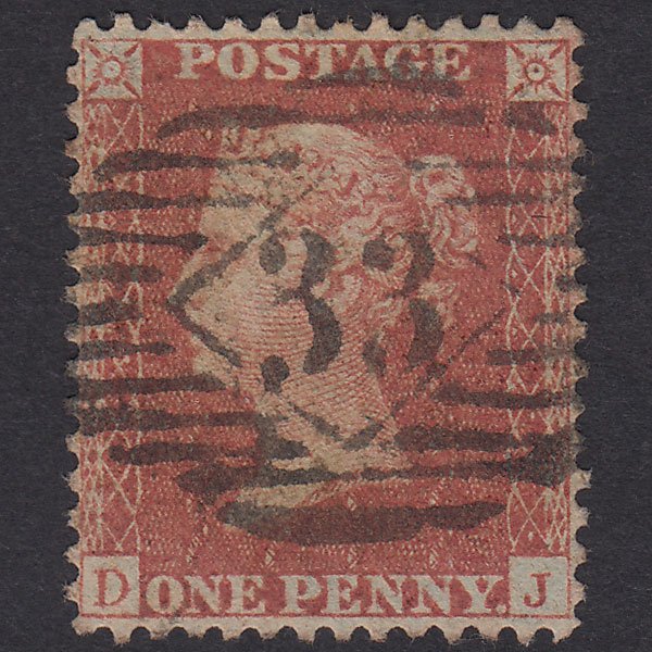 GB QV 1856 1d Plate 33 SG29-C8(1) DJ GU London IS 33 Well Centred