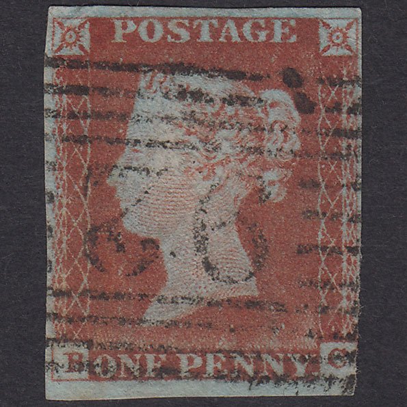 GB QV 1841 1d Plate 41 SG8-B1(1)-BS30e Guideline BC GU 3M Cupar Fife 92