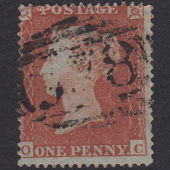 GB QV 1854 1d Red-Brown Plate 174 SG17-C1(1) OC GU