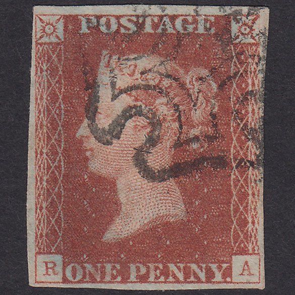 GB QV 1841 1d Red-Brown Penny Black Plate 11 SG7-A2-AS74 RA VFU 4M MX