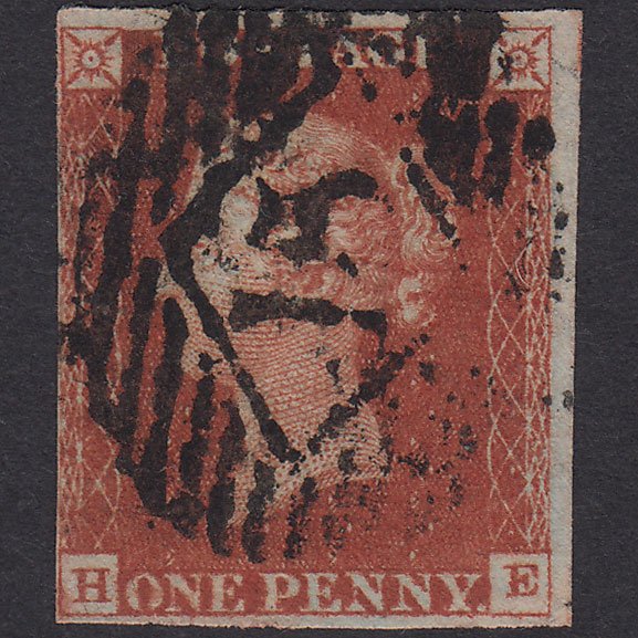 GB QV 1841 1d Red-Brown Plate 46 SG8-B1(1)-BS35 HE GU 4M London IS 15
