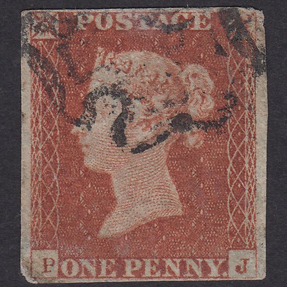 GB QV 1841 1d Red-Brown Plate 26 SG8-B1(1)-BS15 PJ GU 4 Margins MX