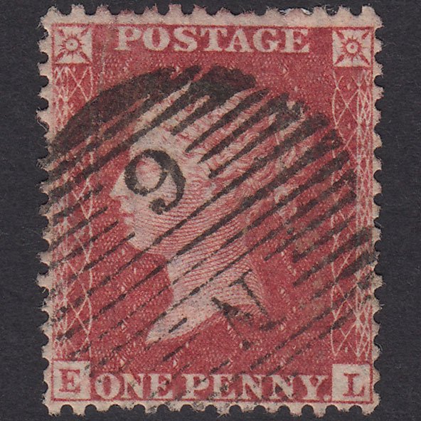 GB QV 1857 1d Rose-Red Plate 44 SG40-C10(1) EL GU London D&S N6