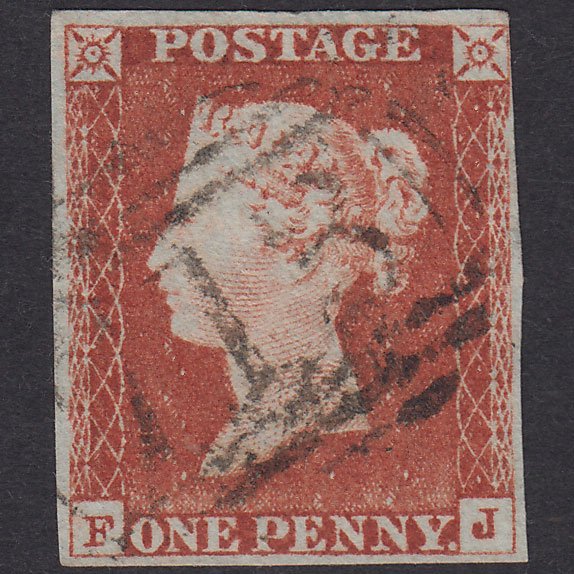 GB QV 1841 1d Red-Brown Plate 46 SG8-B1(1)-BS35 FJ GU 4M Sittingbourne 713