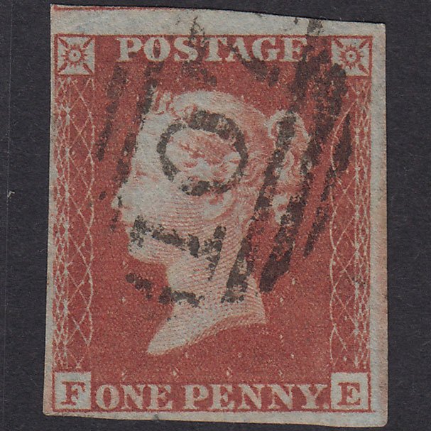GB QV 1841 1d Red-Brown Plate 152 SG8-B2(1) FE FU Bradford 107