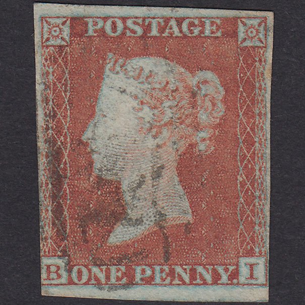 GB QV 1841 1d Red-Brown Plate 137 SG8-B2(1) BI FU Nr 4M Light Cancel